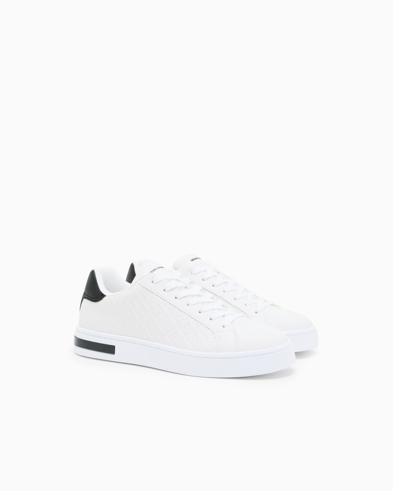 ARMANI EXCHANGE sneakers bianca uomo allacciata con logo a rilievo-5