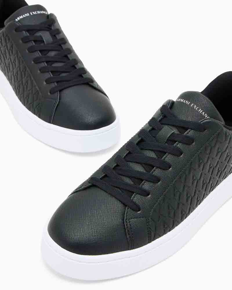 ARMANI EXCHANGE sneakers nera uomo allacciata con logo a rilievo-3
