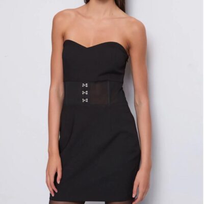 Vestito senza maniche DENNY ROSE nero corto donna