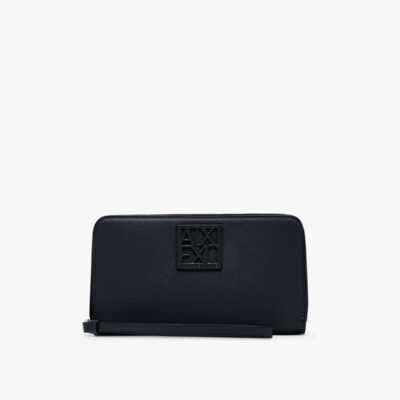Portafoglio nero orizzontale ARMANI EXCHANGE donna con zip