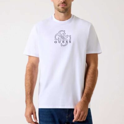 GUESS t-shirt uomo bianca con logo 4G