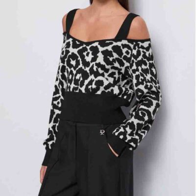 Maglia DENNY ROSE motivo animalier donna manica lunga