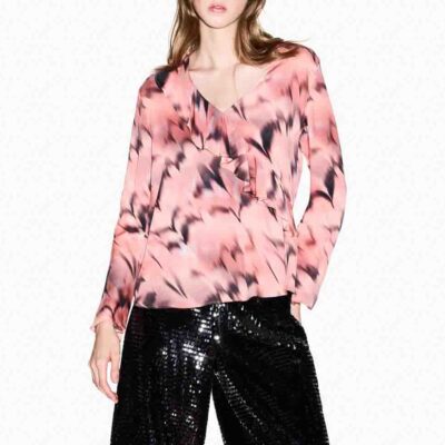 Blusa in fantasia da donna ARMANI EXCHANGE manica lunga