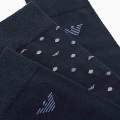 3 PACK CALZE EMPORIO ARMANI BLU UOMO IN FANTASIA