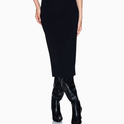 ARMANI EXCHANGE gonna longuette nera in maglia donna