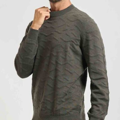 Maglia verdone ARMANI EXCHANGE uomo con lavorazione a onde