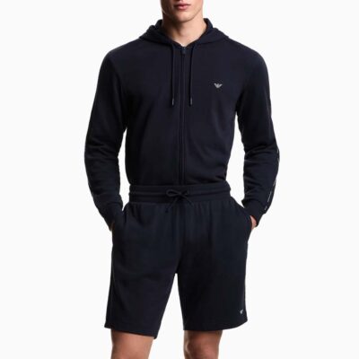 Bermuda jersey blu EMPORIO ARMANI uomo con banda logata