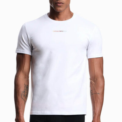 T-shirt bianca uomo EMPORIO ARMANI fitted jersey stretch