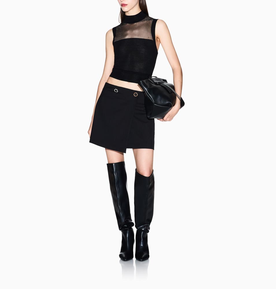 Gonna da donna nera corta ARMANI EXCHANGE-2