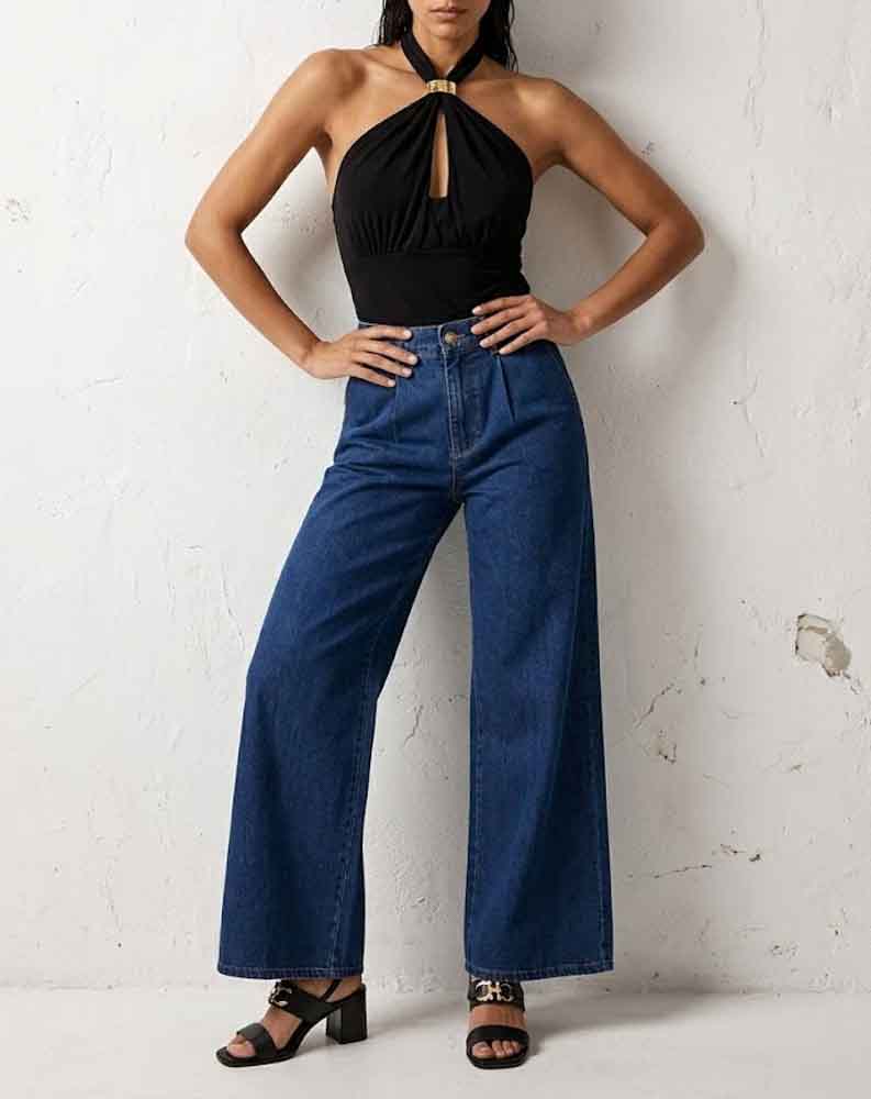 Top in maglina nera ARTIGLI donna con accessorio-1