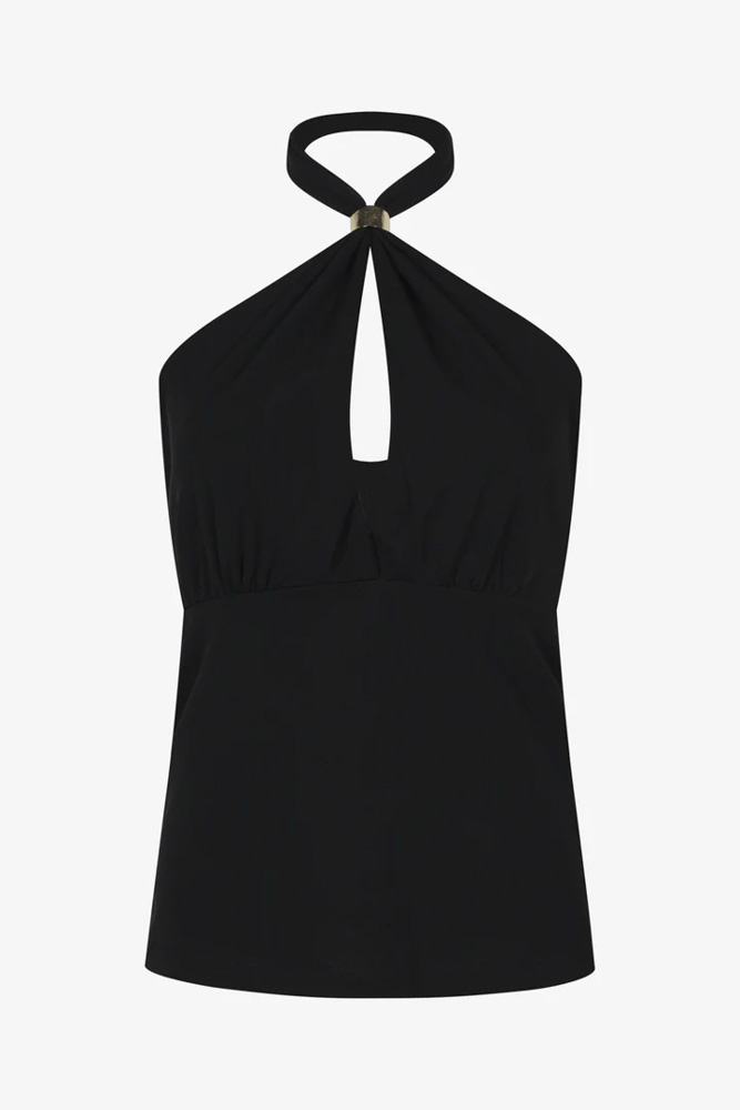 Top in maglina nera ARTIGLI donna con accessorio-3