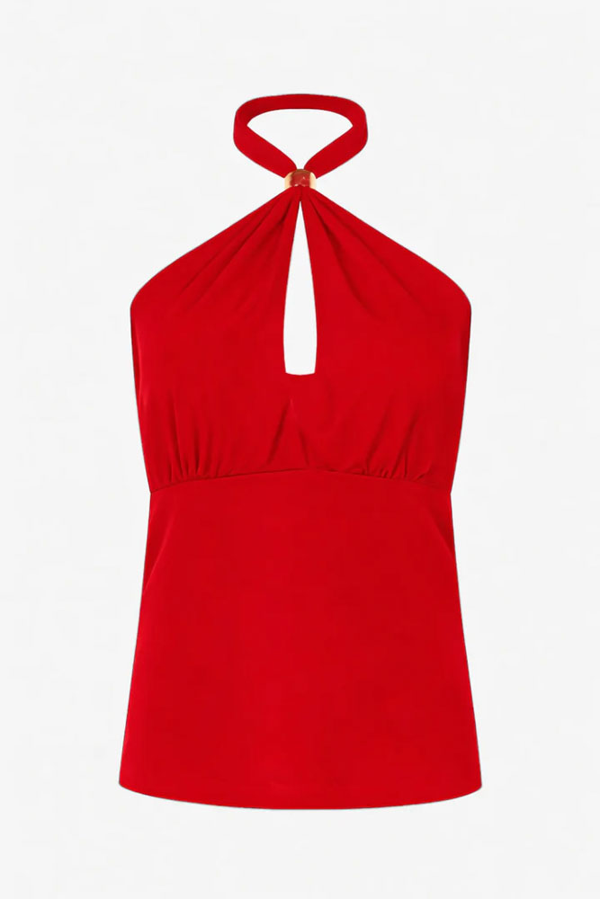 Top in maglina rosso ARTIGLI donna con accessorio-1