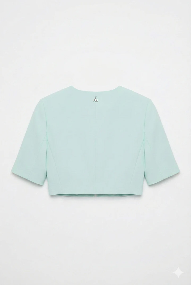 ARTIGLI giacca corta donna mezza manica color menta-2