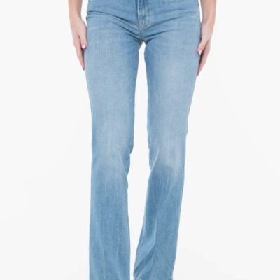 GUESS jeans da donna in denim elasticizzato chiaro modello con gamba dritta