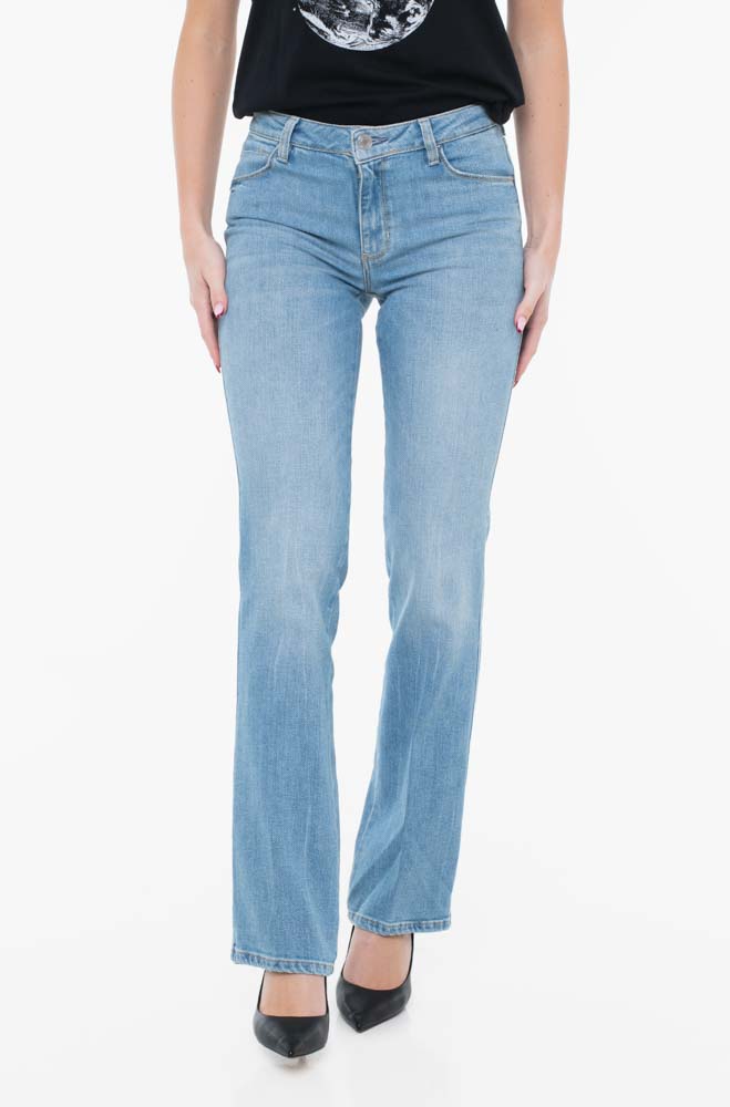 GUESS jeans da donna in denim elasticizzato chiaro modello con gamba dritta