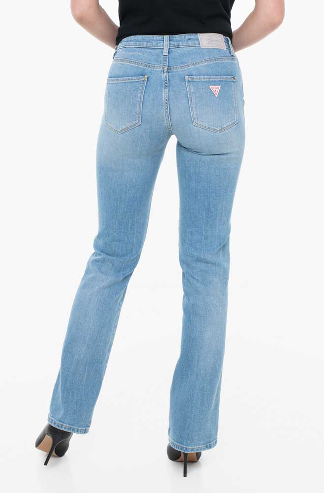 GUESS jeans da donna in denim elasticizzato chiaro modello con gamba dritta-1