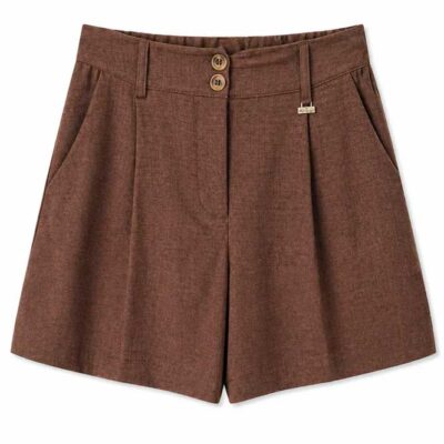 ARTIGLI pantaloncino marrone da donna con elastico