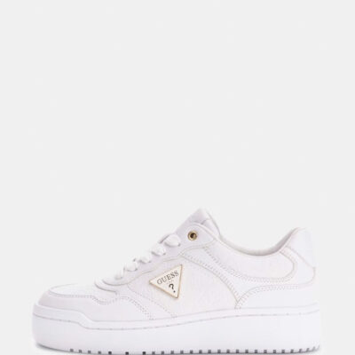 Sneakers bianca donna GUESS con logo triangolo