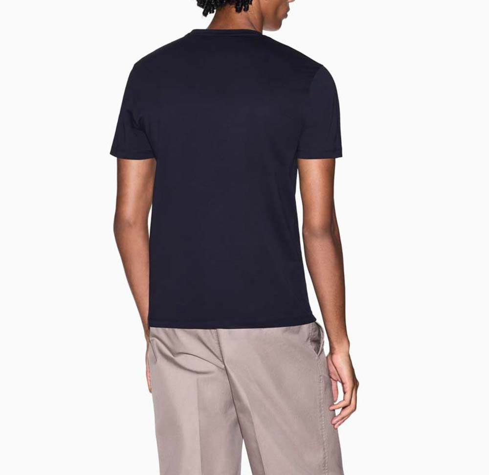T-shirt blu ARMANI EXCHANGE uomo con logo frontale