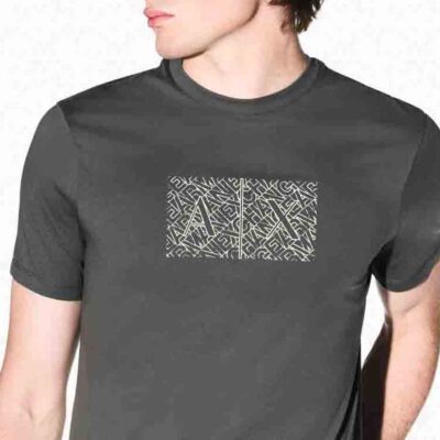T-shirt verde ARMANI EXCHANGE uomo con logo frontale