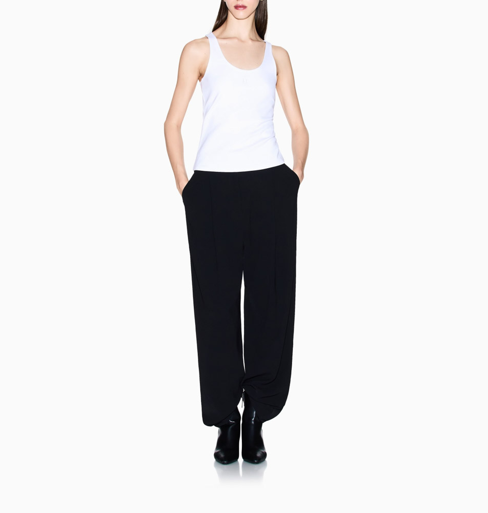 ARMANI EXCHANGE canotta bianca donna con scollo all'americana-3