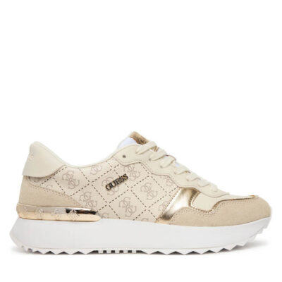scarpa allacciata donna GUESS logata beige