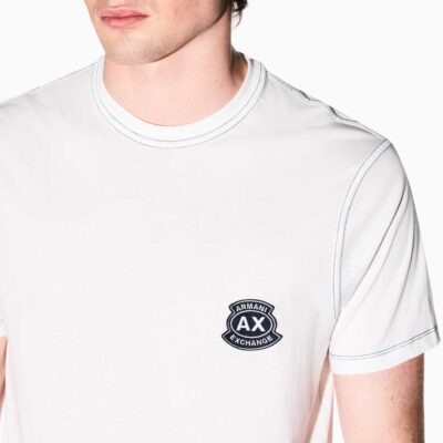 ARMANI EXCHANGE t-shirt bianca slim fit da uomo in cotone