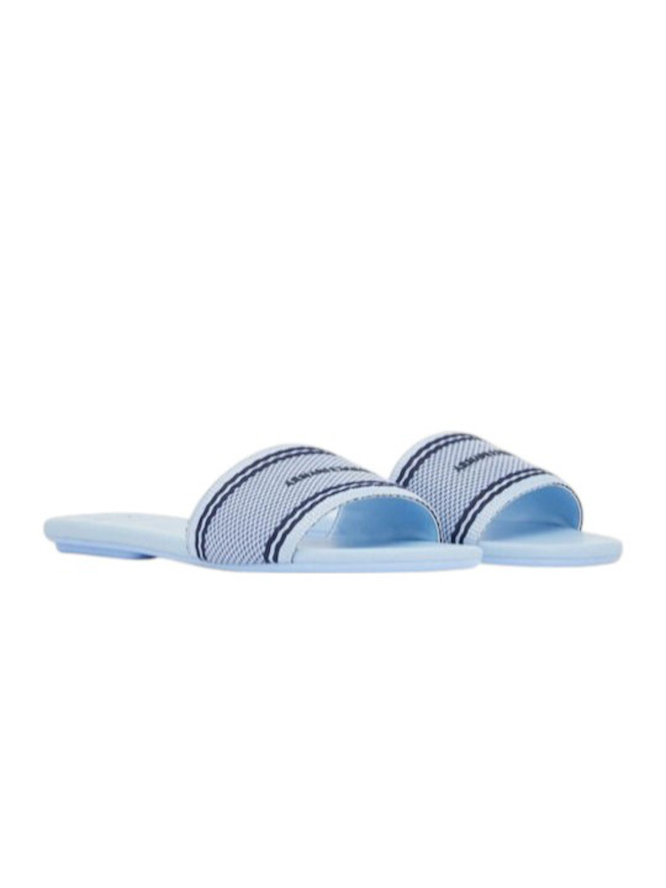 ARMANI EXCHANGE sandalo flat logato azzurro donna -3