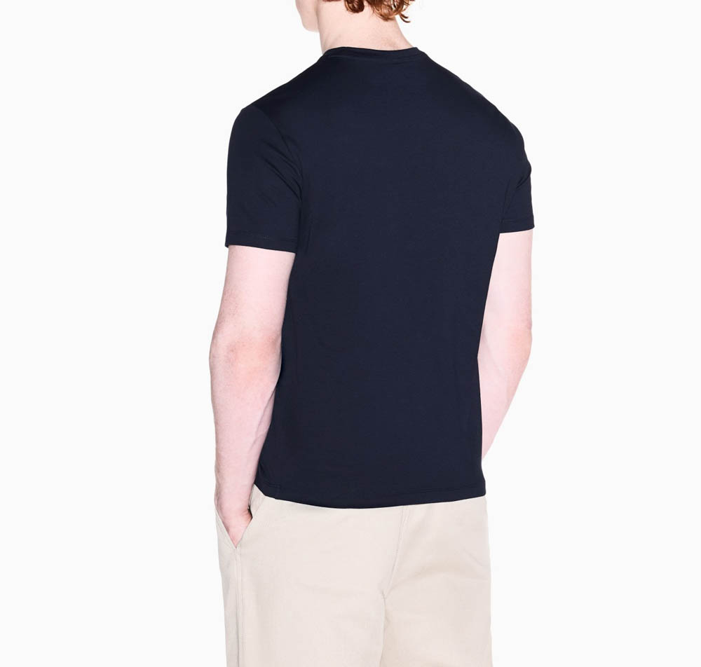Maglietta blu con scritta ARMANI EXCHANGE da uomo-4