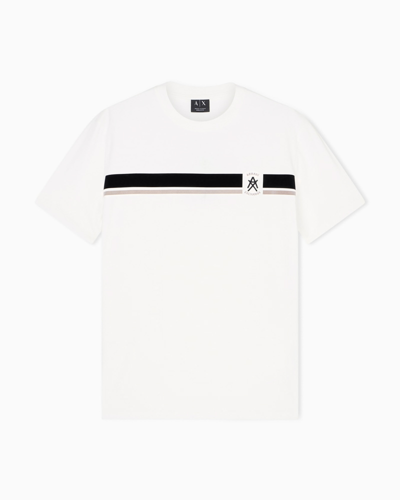 ARMANI EXCHANGE t-shirt uomo regular fit con banda a contrasto e logo-8