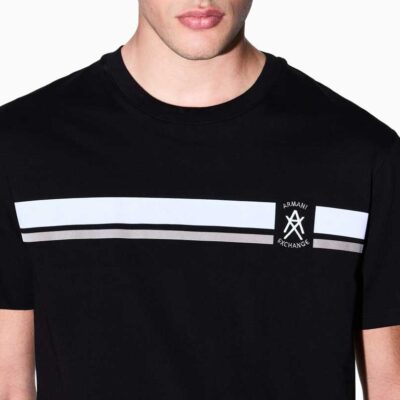 ARMANI EXCHANGE t-shirt uomo regular fit con banda a contrasto e logo