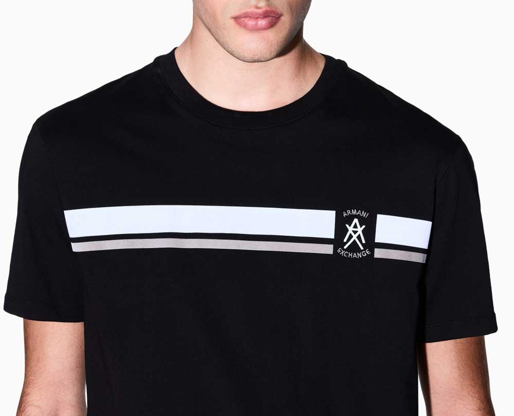 ARMANI EXCHANGE t-shirt uomo regular fit con banda a contrasto e logo