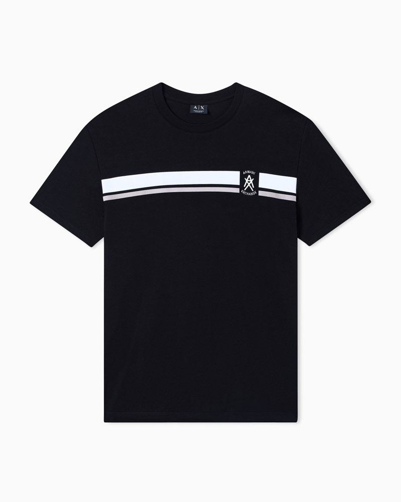 ARMANI EXCHANGE t-shirt uomo regular fit con banda a contrasto e logo-3