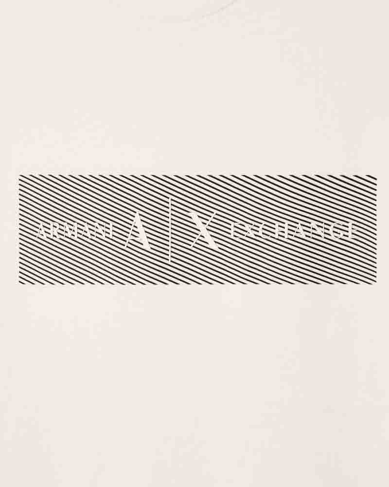 ARMANI EXCHANGE t-shirt bianca in cotone con scritta logo-6