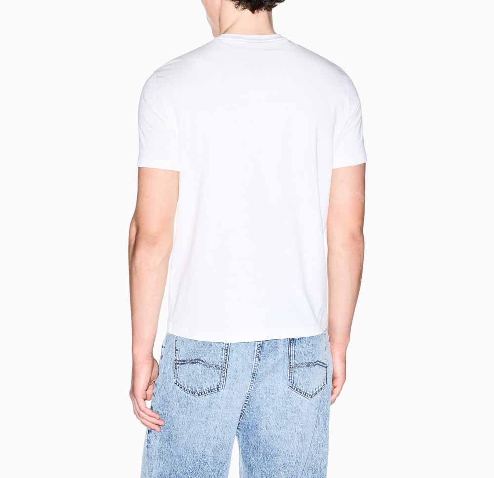 ARMANI EXCHANGE t-shirt bianca in cotone con scritta logo-5