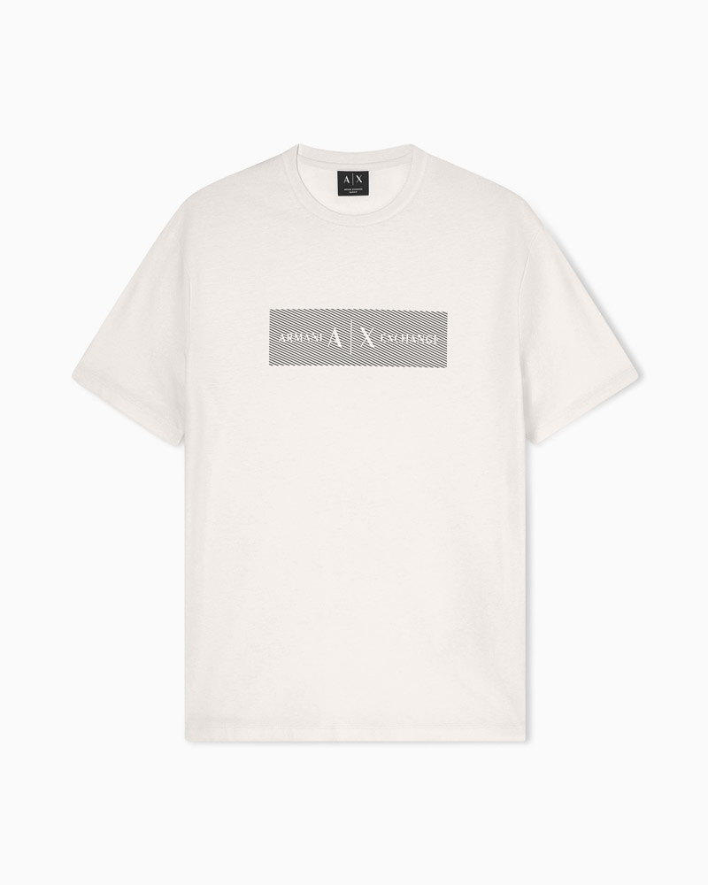 ARMANI EXCHANGE t-shirt bianca in cotone con scritta logo-2