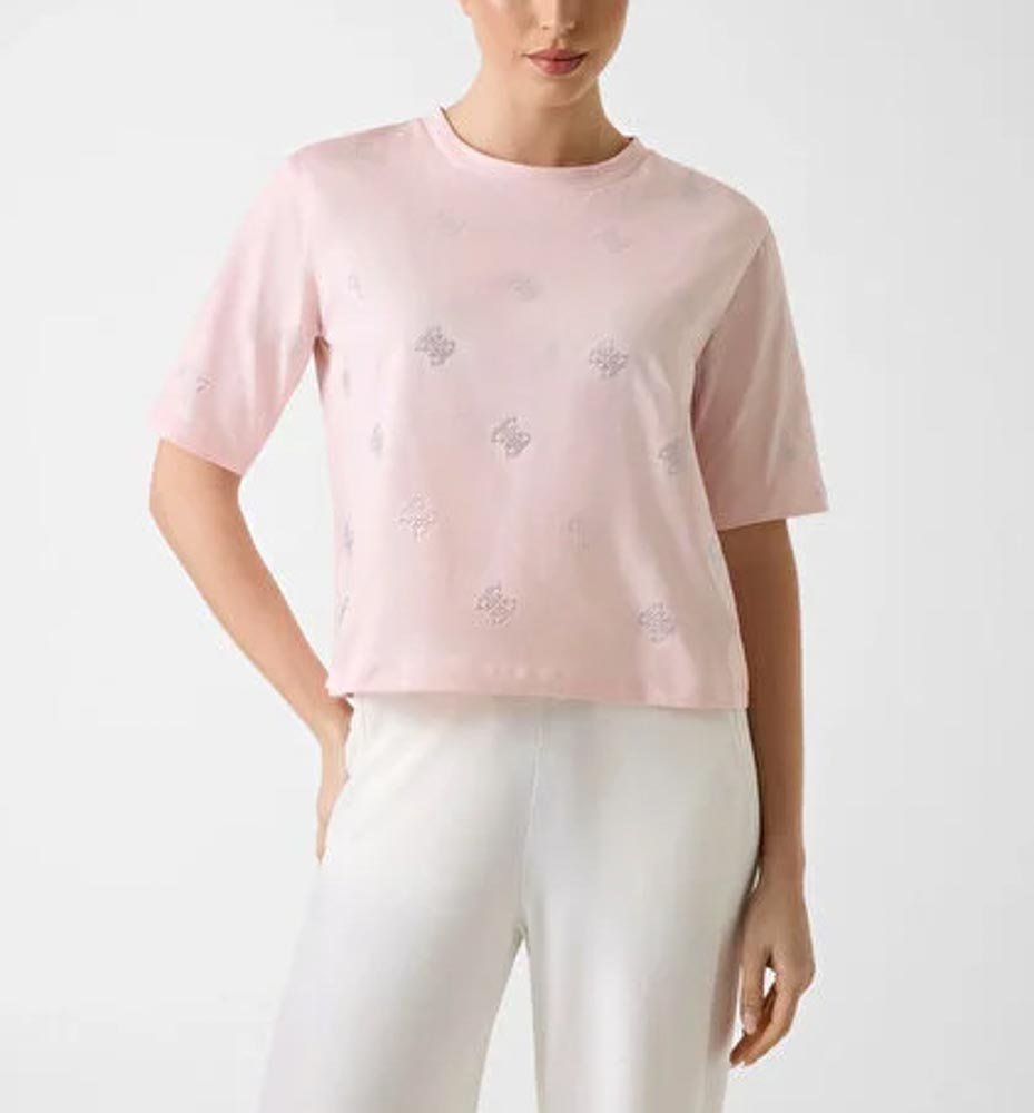 T-SHIRT GUESS DONNA 4G CON STRASS ALL OVER - immagine 2