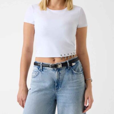GUESS maglia bianca mezza manica corta da donna