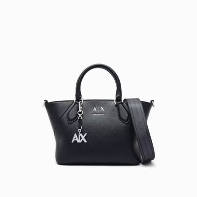 Borsa donna ARMANI EXCHANGE nera modello tote con tracolla logata