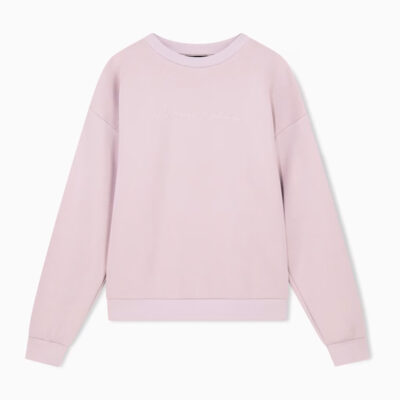 ARMANI EXCHANGE felpa rosa cipria da donna ARMANI EXCHANGE in scuba stretch con logo
